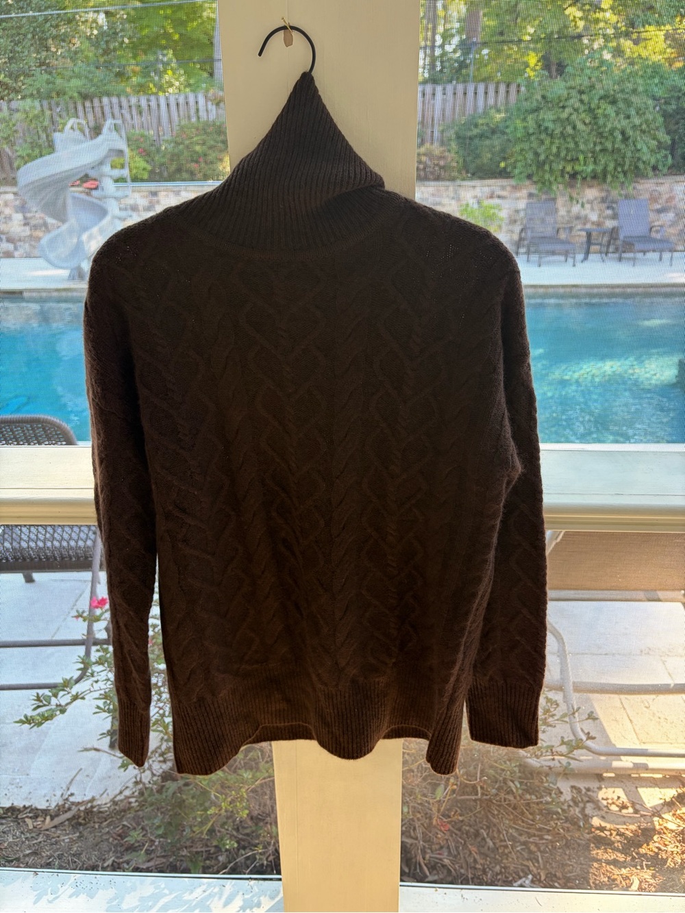 NWT Splendid Charlotte Brown Cable Turtleneck Sweater 100% Cashmere $298 NEW XS